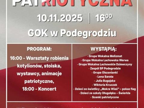 Zaproszenie na Wieczornicę Patriotyczną.