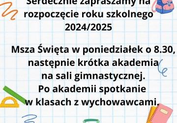 Rozpoczęcie roku szkolnego 2024/2025